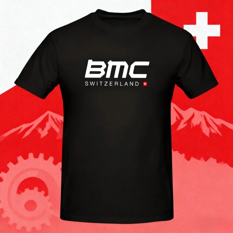 

Лето 2025 г., мужская новая футболка BMC с принтом из 100% чистого хлопка с принтом, классический топ унисекс, мужской топ с круглым вырезом и коротким рукавом