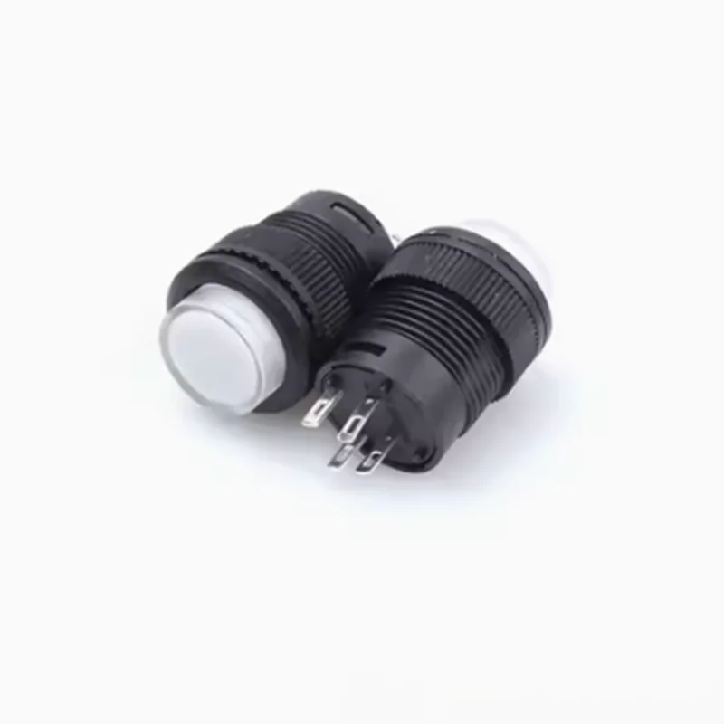 2pcs 16mm R16-503 Self-locking Momentary Round Button Switch With Light 4PIN 3A 250V