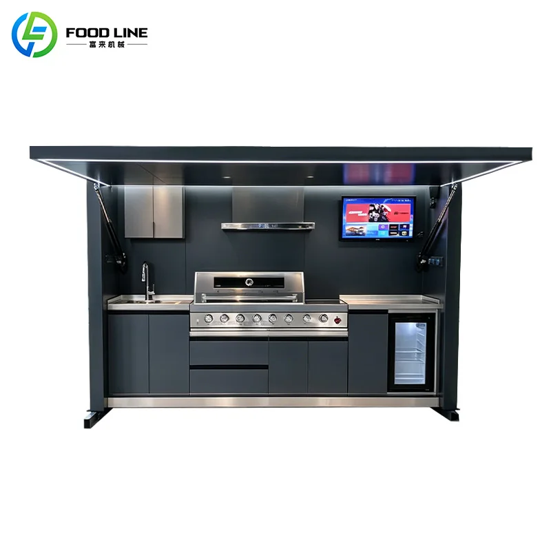 Stainless Outdoor Kitchen Set with Shed Anti Rust for Garden Backyard Patio Commercial Custom