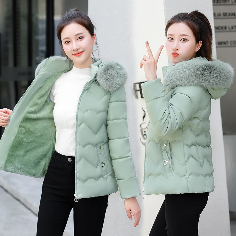 2023 New Winter Jacket Women Parka Fashion Long Coat Wool Liner Hooded Parkas Slim With Fur Collar Warm Snow Wear Padded Clothes