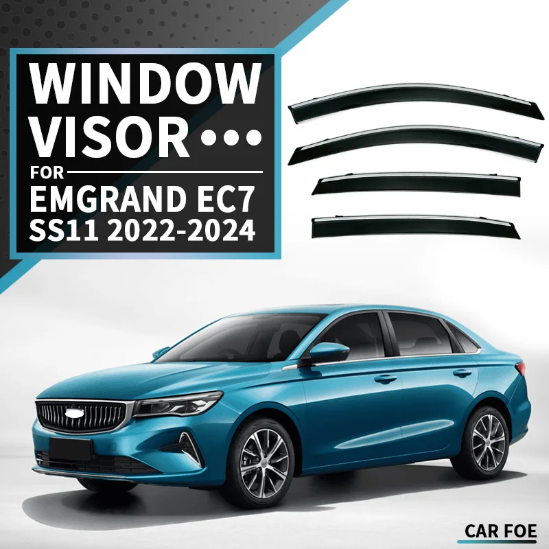 

For Geely Emgrand EC7 RS RV 2009-2024 Plastic Window Visor Vent Shades Sun Rain Deflector Guard For Geely Emgrand EC7 RS RV