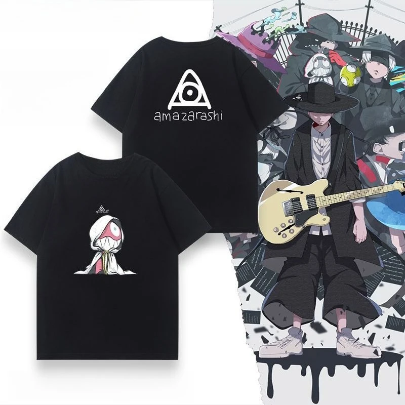

Japanese Rock Band Amazarashi Short-sleeved T-shirts for Men and Women Summer New Simple Loose Cotton Half Sleeve Tide