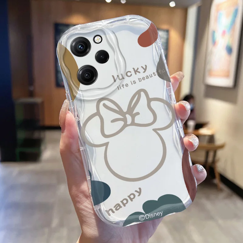 Disney Mickey Mouse Cream Phone Case For Xiaomi Redmi 13 12 10 9 A1 A2 A3 K50 40 30 AT A C i X S Pro Plus Funda Soft Shell Cover