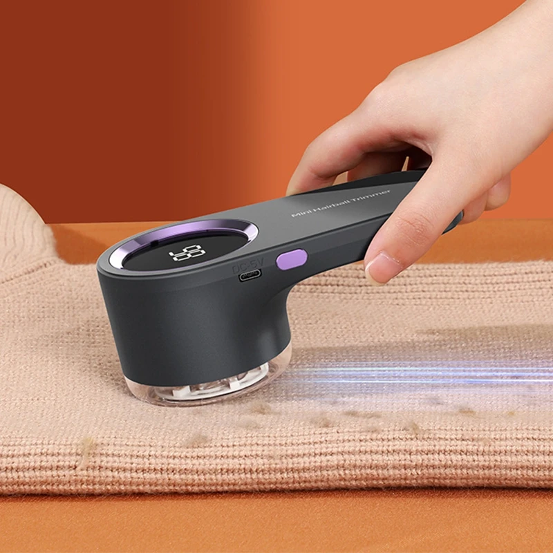 Clothes Electric Lint Remover Portable Sweater Hair Ball LED Digital Electric Trimmer Pellet Fluff Remover