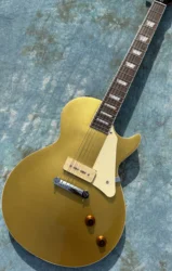 Standard electric guitar, golden top, yellow back, P90 pickup, available in stock, lightning package