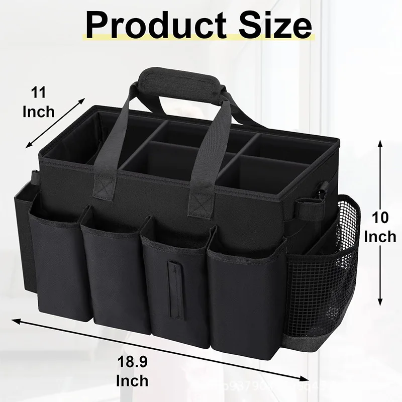 Large Cleaning Supplies Storage Box Organizer Household Cleaning Tool Storage Bin Multi-Purpose Tidy Box for Mops Sponges