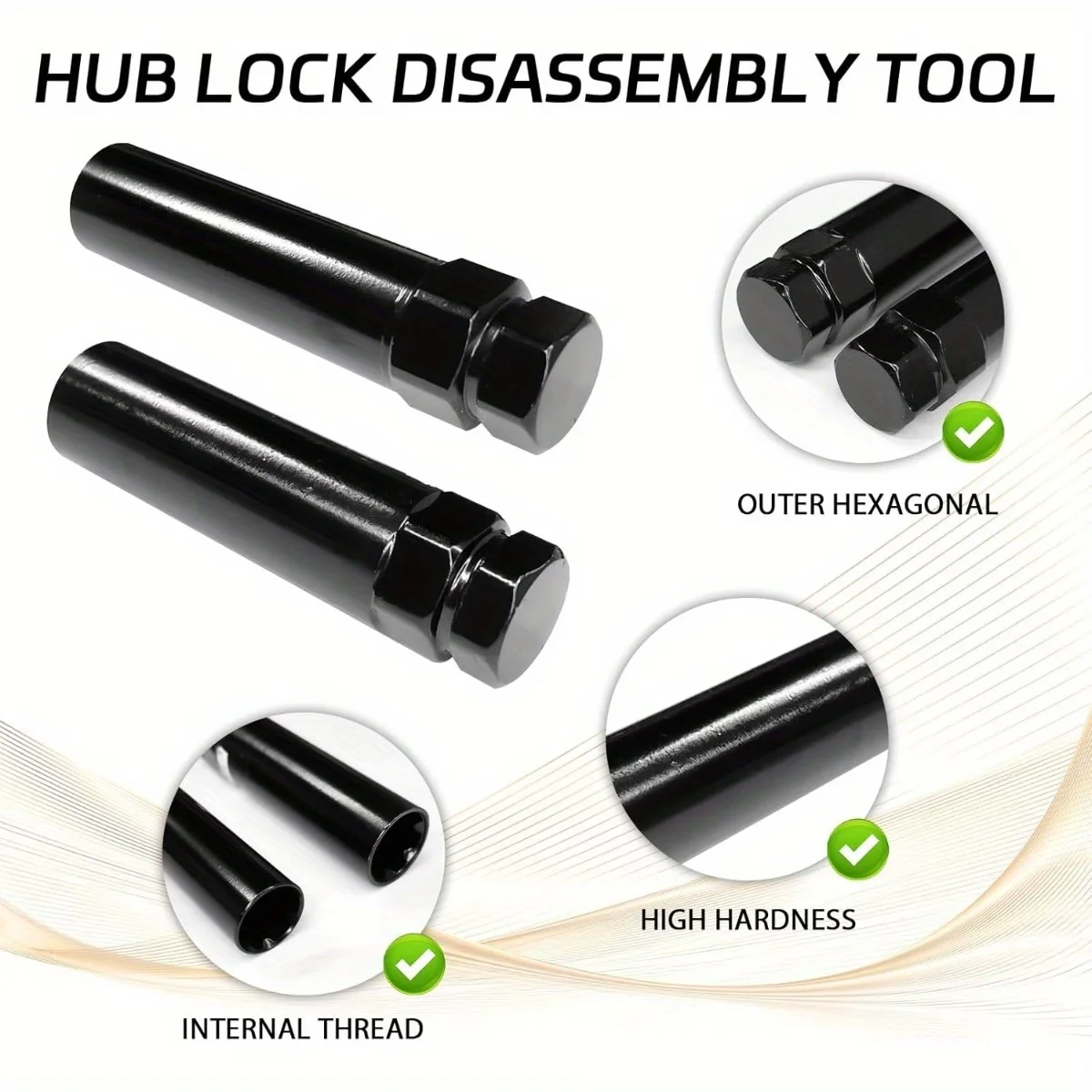 Large 6 Spline Lug Nut Socket Spline Lug Nut Key Wheel Lock Key Fuel Rim Nuts Lock Removal For 6 Tooth Nuts 21mm 22mm Hex Wrench