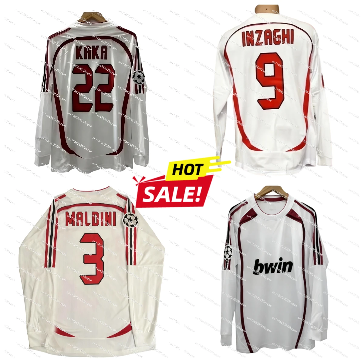 حار بيع ميلان 2013_2014 كم طويل مراوح المنزل كاكا رقم 22 جيرسي ثلاثية الأبعاد تي شيرت مطبوع جودة عادية قميص رياضي