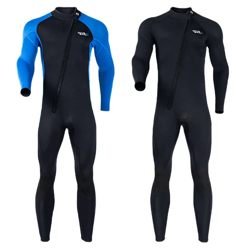 

Гидрокостюм толщиной 3 мм, теплый цельный костюм для серфинга с длинными рукавами и молнией спереди, мужской морозостойкий гидрокостюм для подводного плавания