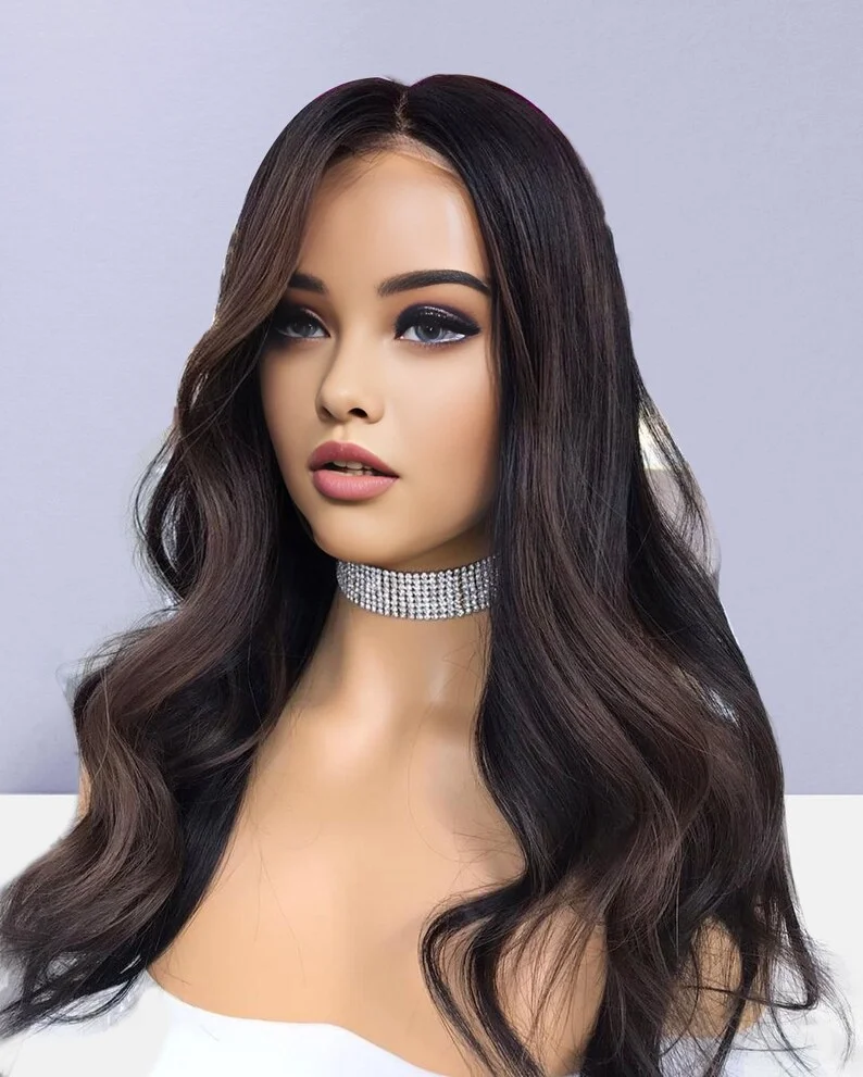 30inch Brown Wave 5x5 Silk Base Jewish Human Hair Wigs With Baby Hair HD Lace European Hair Glueless Preplucked Wig