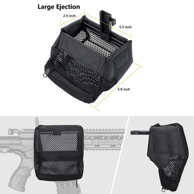 

CVLIFE Thickened Brass Catcher Heat Resistant Premium Nylon Shell Zipper Bottom Brass Collector with Two Picatinny Rail Mount