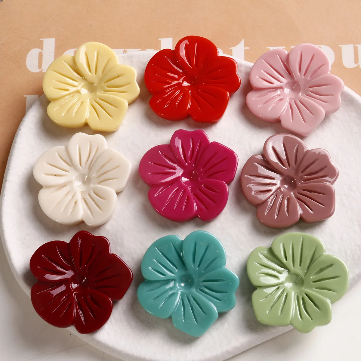 

2pcs Colorful Irregular Special-shaped Pattern Flower Resin Flatback Cabochons DIY Jewelry Accessories Materials