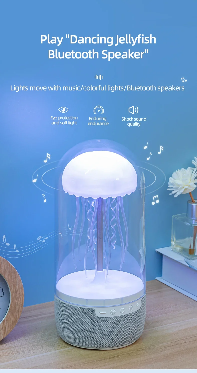 New Custom Best Colo Bluetooth Speaker Jellyfish Lava Lamp Portable Stereo Speaker With Lights 10w 4 ohm Speaker