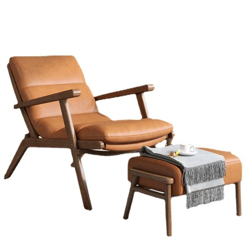

Solid wood folding recliner balcony home leisure, single sofa chair