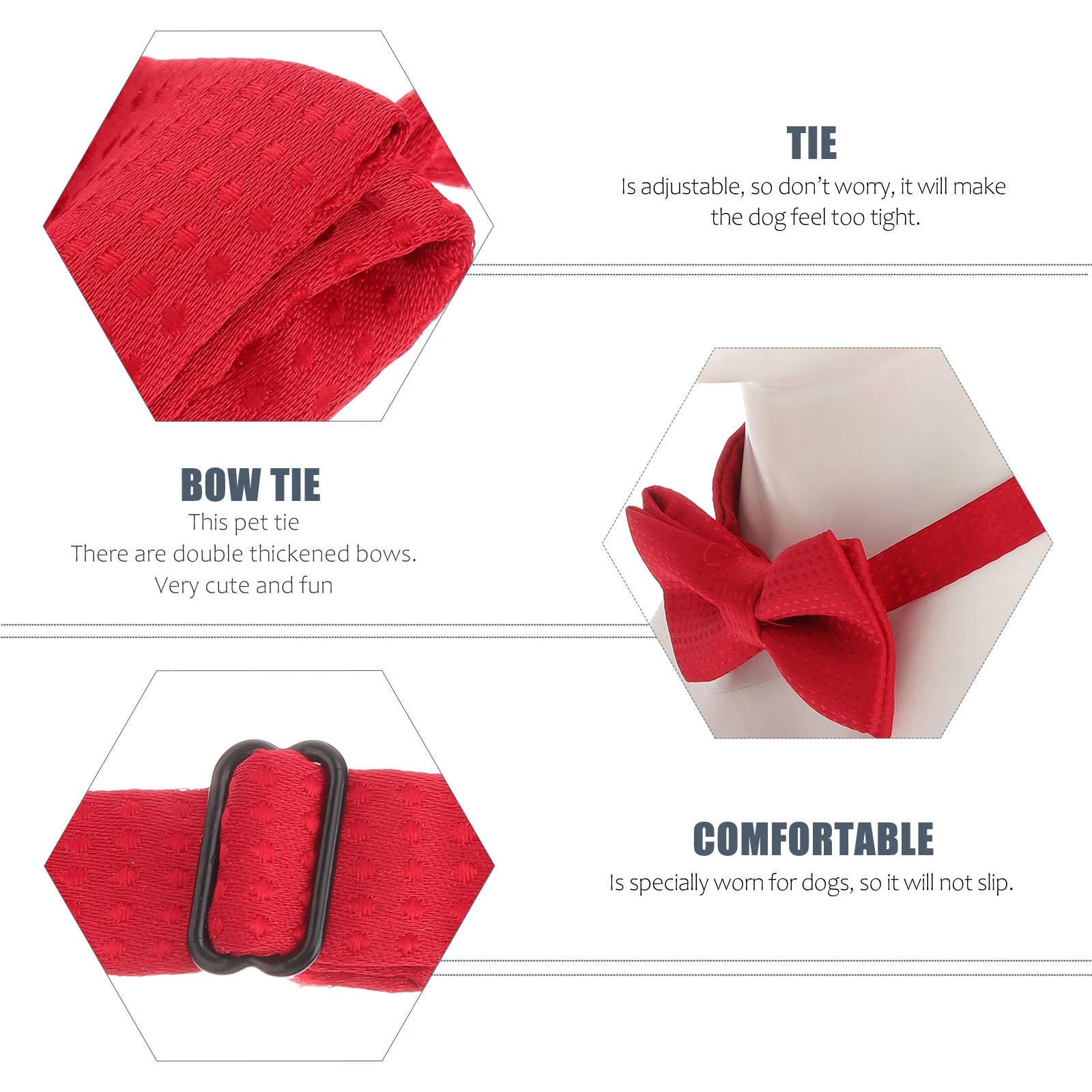 

Cute Bow Knot Pet Tie Adjustable Collar Red Dot Design Soft Material for Cats Puppies