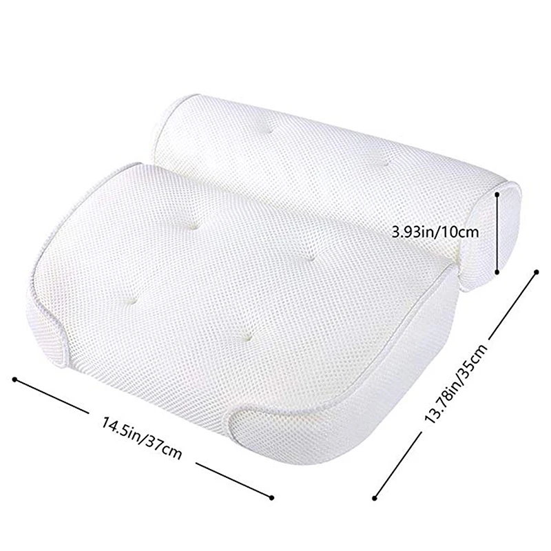 Bath Pillow for Tub Neck and Back Support 3D Air Mesh Spa Bathtub Pillows with Suction Cup