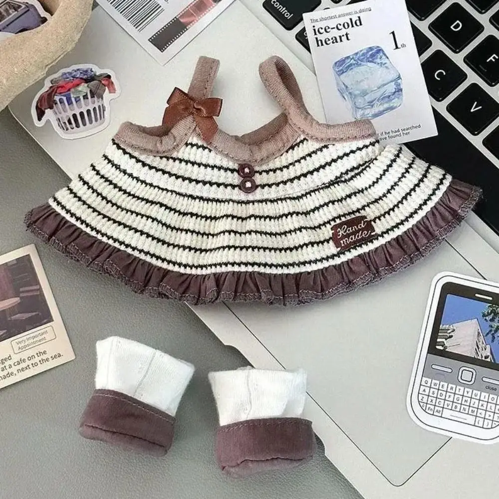 Mooi ontwerp 20 cm katoenen poppenkleertjes dress-up cartoon pluche poppenkleertjes 1 set kawaii katoen pluche poppen rok kindercadeau