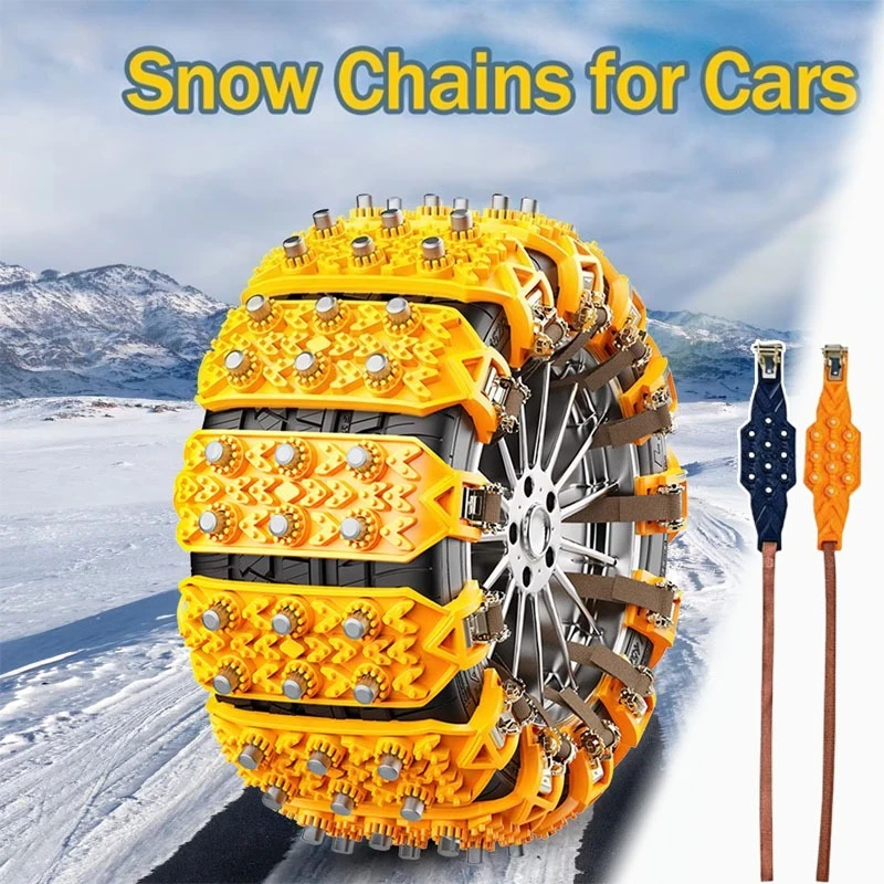 1/2/4PCS Universal Snow Chains for Car SUV Truck Pickup Emergency Anti Slip Traction Tire Chains Adjustable Winter Safety Tires