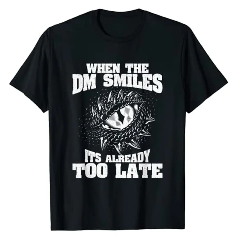 Aesthetic Clothes Basics Outfits When The DM Smiles Funny Dungeon Eye RPG Dice Dragon Gift T-Shirt Graphic Tee Y2k Tops Gamer