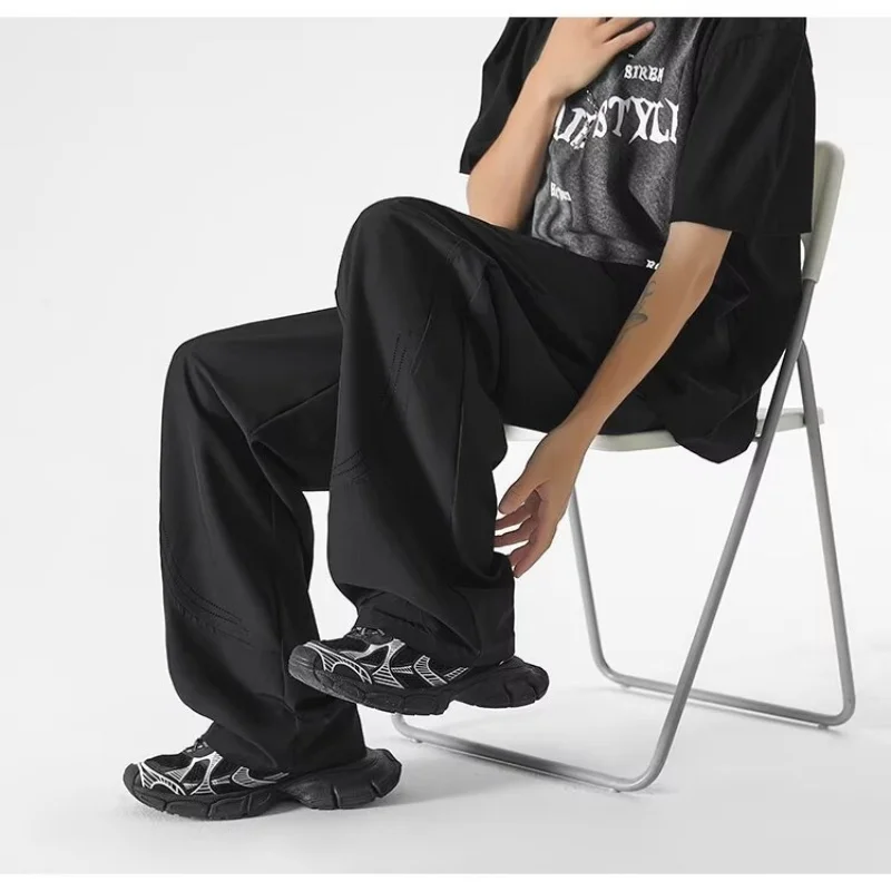 

Versatile new summer new men's elastic ultra-thin breathable mesh sports loose elastic waist casual pants