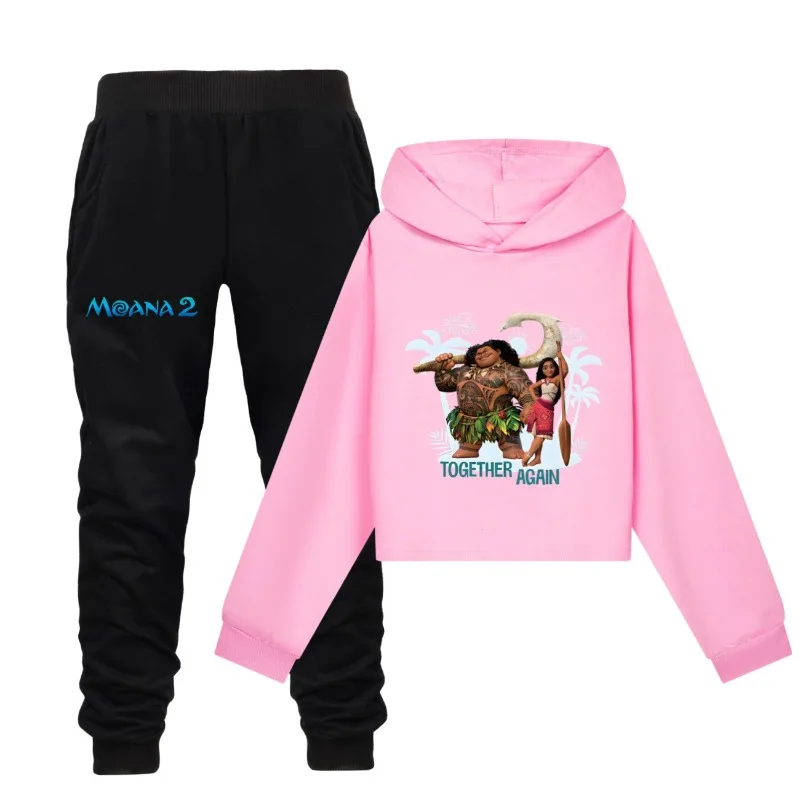 Детский спортивный костюм с принтом Ocean Adventure M-Moana 2, комплект с капюшоном, топ и штаны, спортивная одежда для мальчиков и девочек, одежда для детей