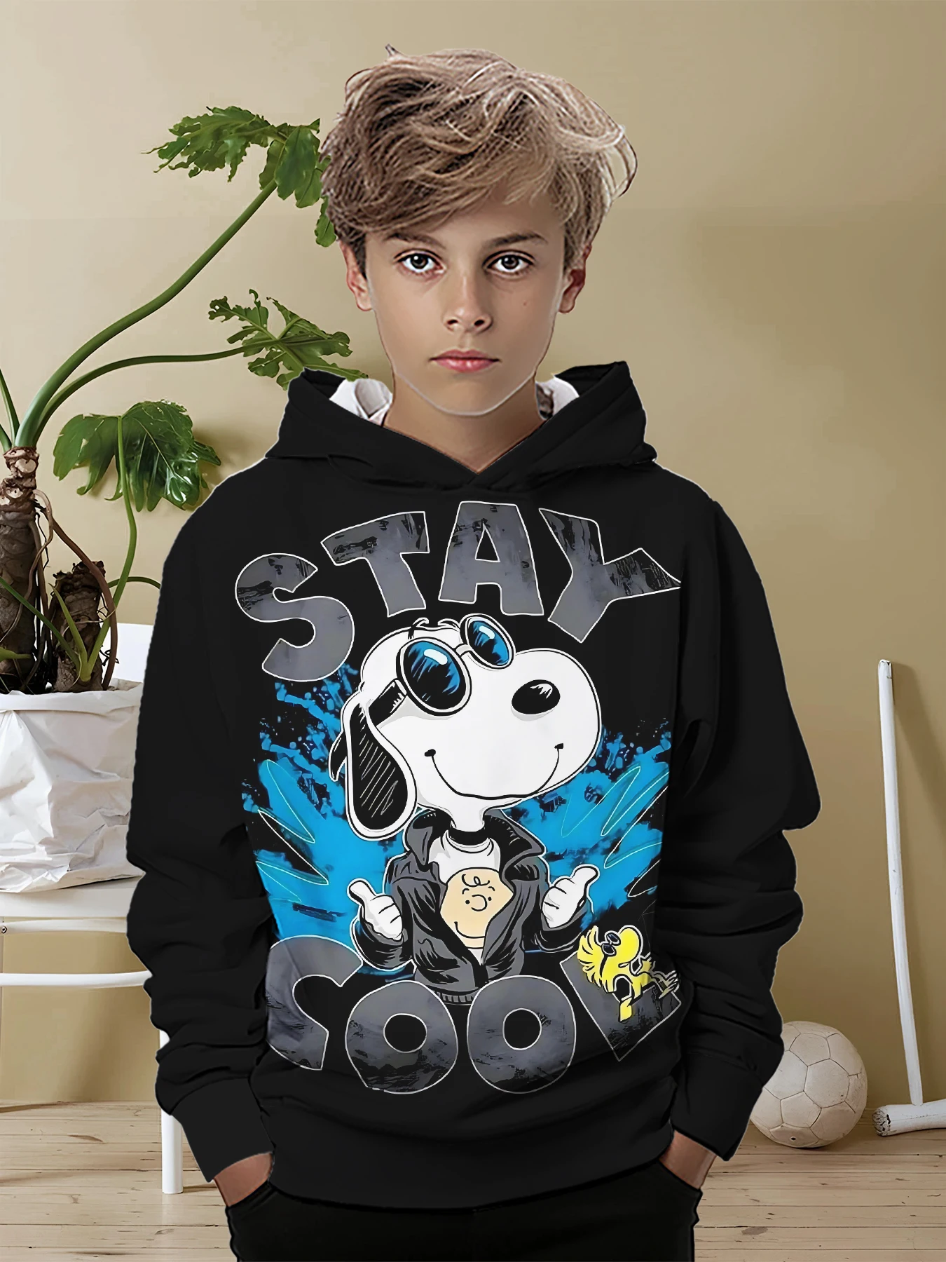 Cartoon dog S-Snoopys 3D Print All Seasons Children Casual Sweatshirt Cool Pullover Tops Unisex Clothes Boy Girl Hoodies