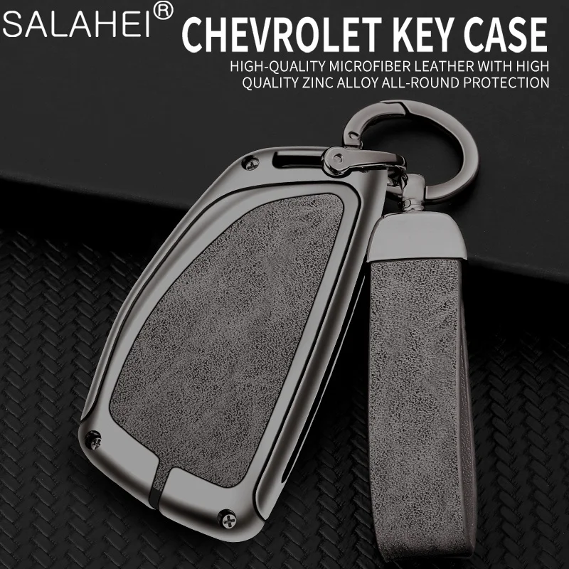 

Car Remote Key Case For GMC Yukon Buick ENVISION S Plus Avenir 2020 2021 2022 Zinc Alloy Leather Bag Protector Cover Accessories