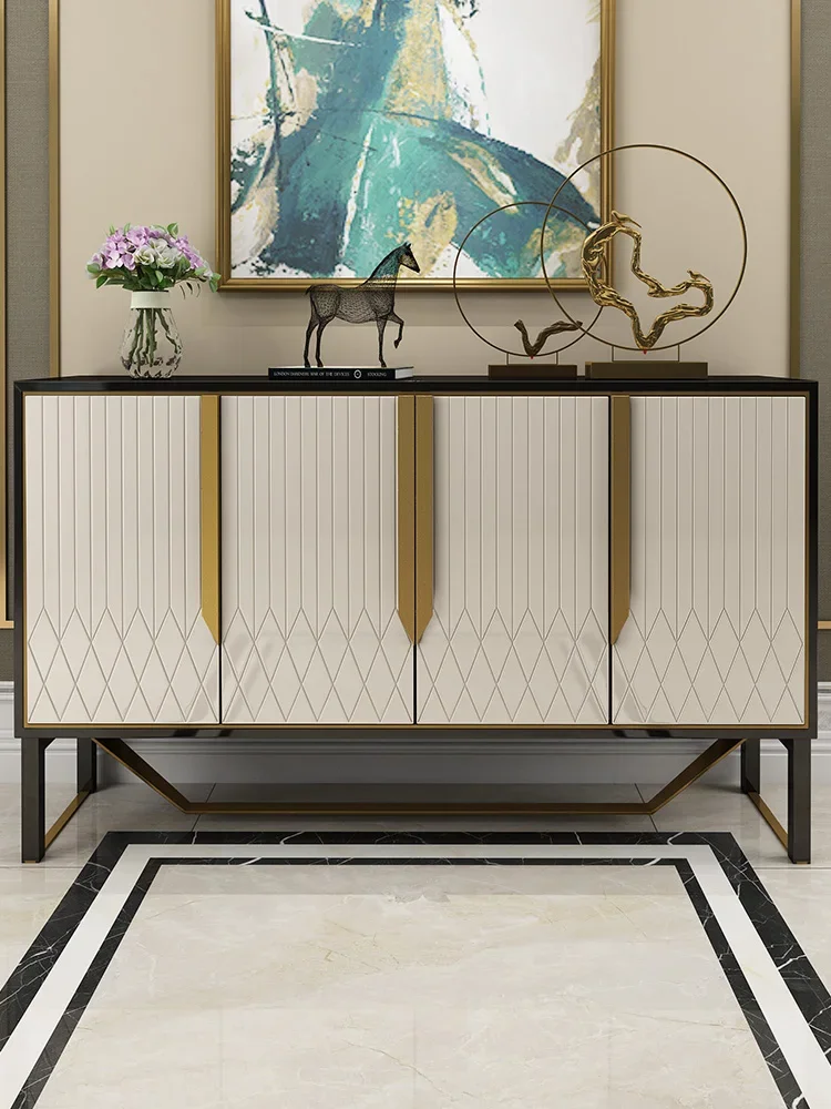 Affordable Luxury Style Entrance Cabinet Decorative Shoe Cabinet Solid Wood Storage Post-Modern Sideboard Cabinet