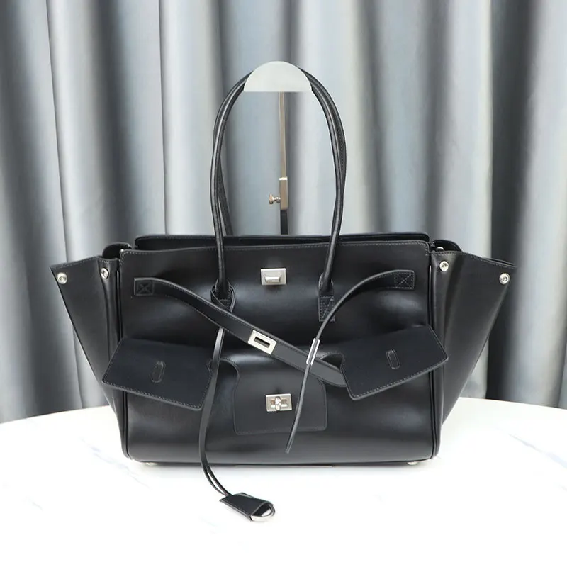 Genuine Cowhide Leather Tote Top Women's Bag Large-Capacity Neutral Motorcycle Wing Underarm Messenger Bag for Ladies 2025 image 3