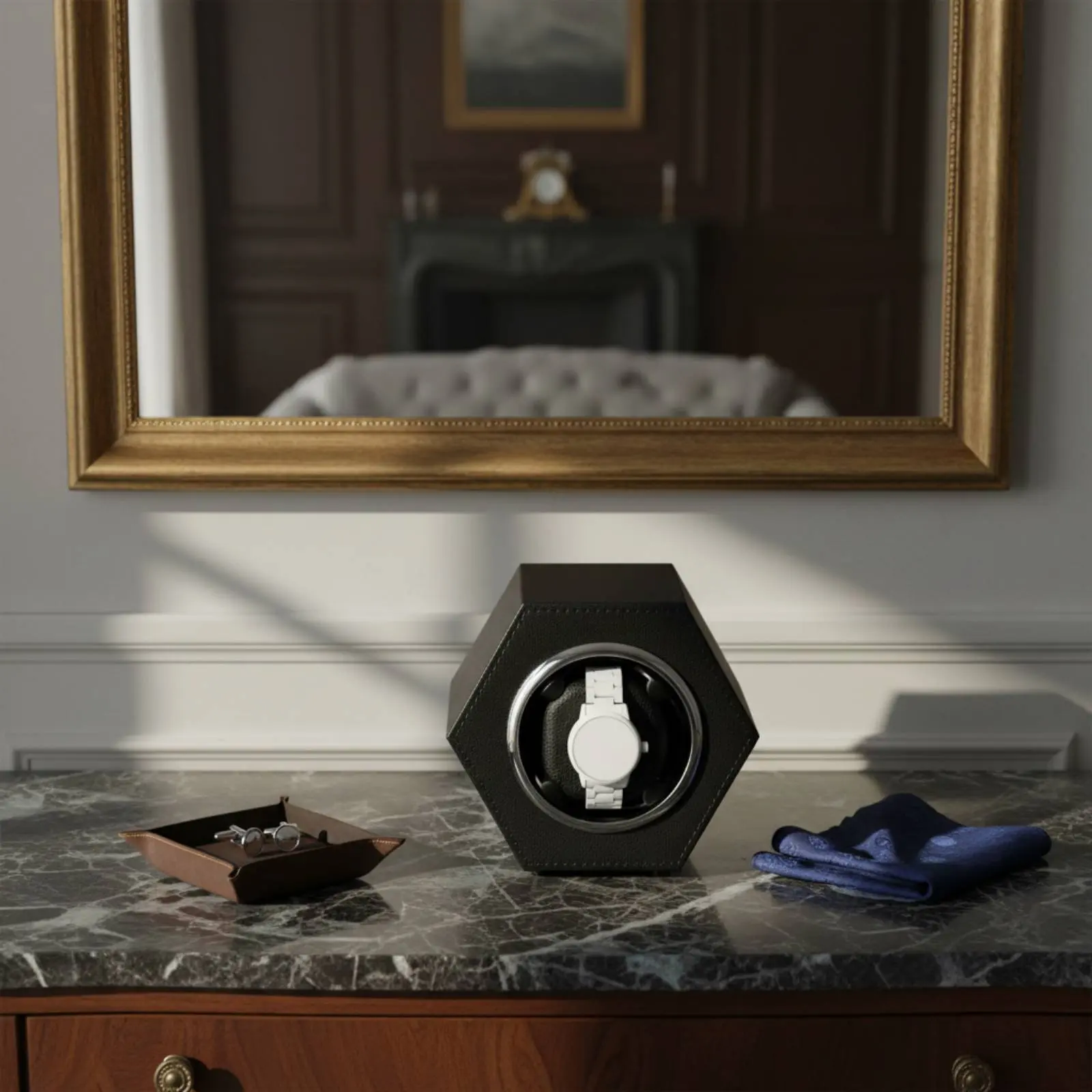 

Single Watch Winder Two Rotation Modes Single Watch Winder Box Stackable Design Quiet Drive Mechanism for Closet
