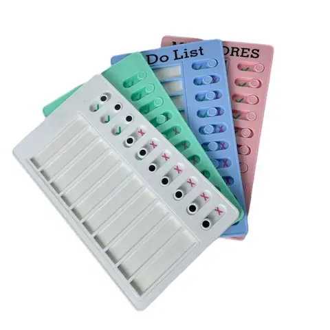 Portable Plastic Chore Chart Reusable Sliding Type My Chores Checklist Board Erasable Task Tracker Planner Home Study