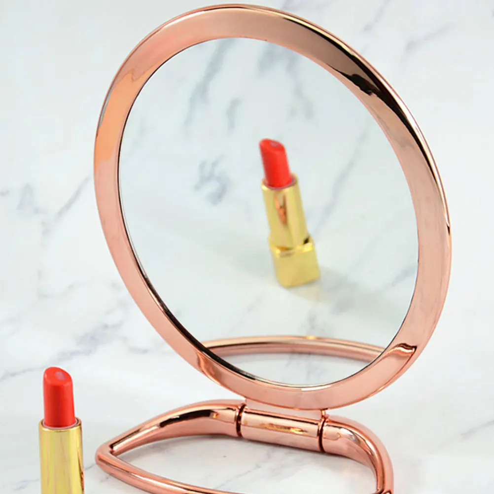 

1Pcs 3X Magnifying Rose Gold Round Desktop Makeup Mirror Lightweight Portable Stylish Mirror for Dresser Table Home