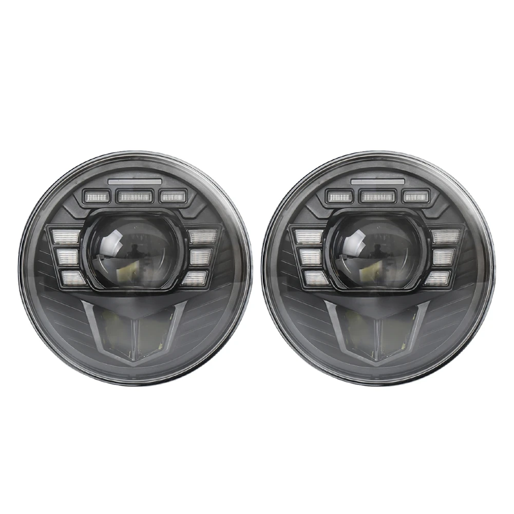 7 Inch LED Headlights, Round Headlights DRL Amber Turn Signal Compatible with Jeep Wrangler JK TJ CJ