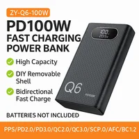 PD100W charge rapide batterie externe Kit de bricolage 20V 5A 6x21700 batterie Portable personnalisable pas de soudure facile à assembler 1