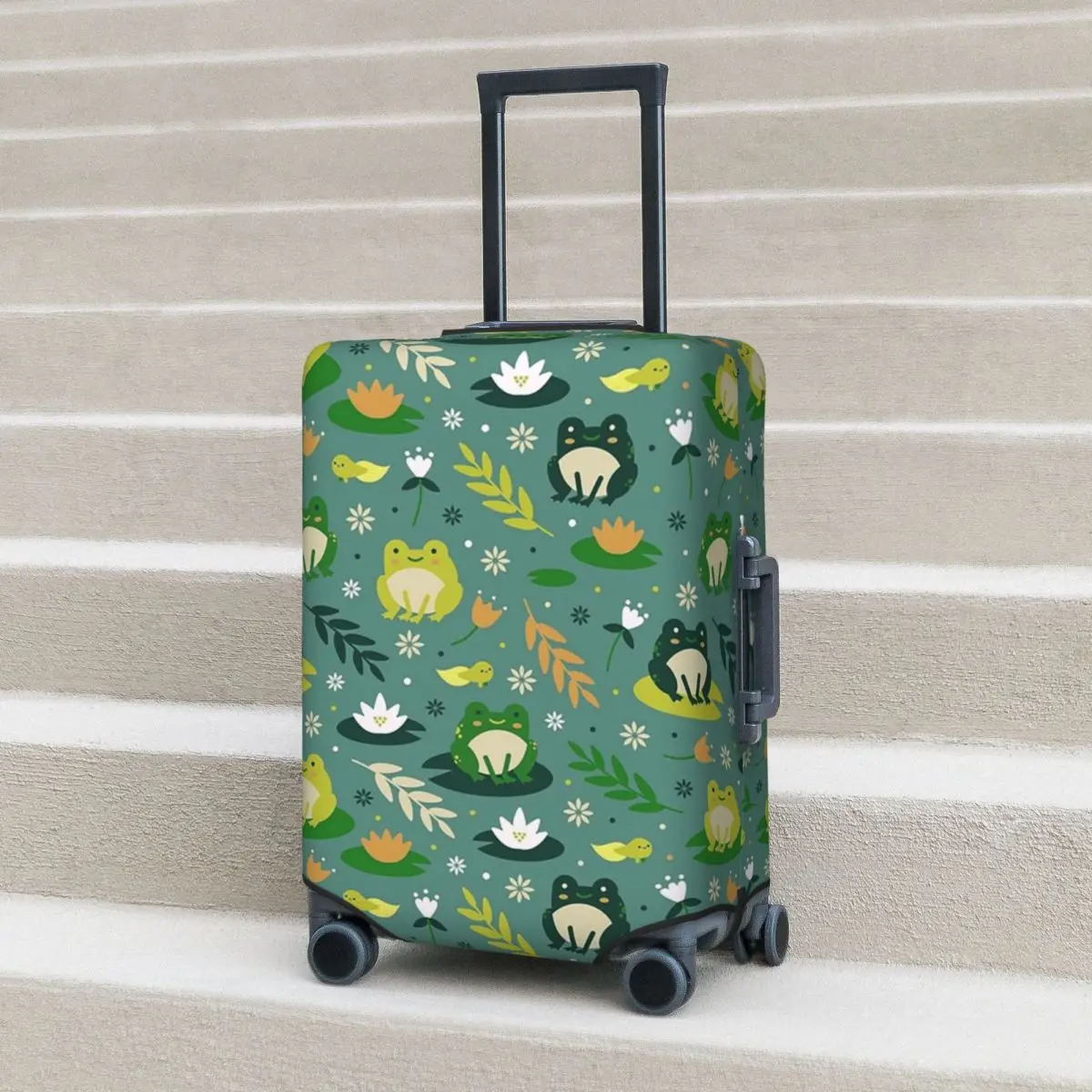 

Cute Frogs Pattern Suitcase Cover Protection Elastic Travel Luggage Protector Covers for 18-32 Inch