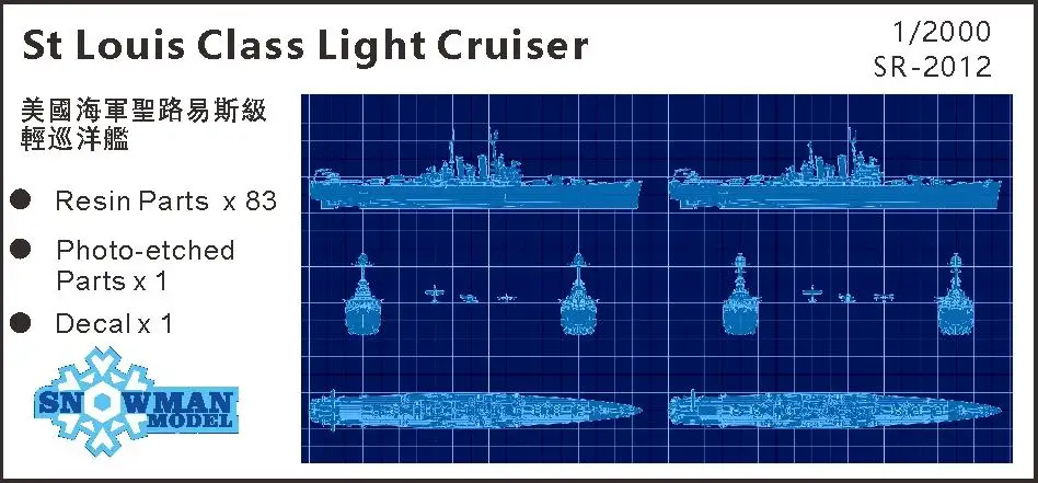 

Snowman SR-2012 1/2000 St Louis Class Light Cruiser Model Kit