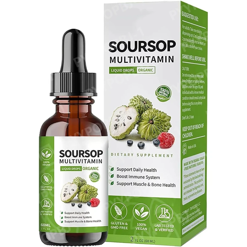 

Экстракт листьев анноны в каплях, мультивитаминные капли анноны, органическая поддержка клеток