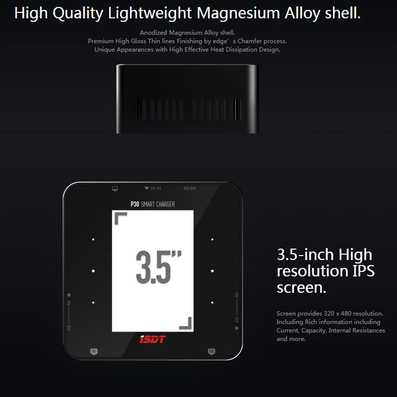 ISDT P30 Charger 2-8S Lipo LiFe Battery Dual Balance Charger Signal Channel MAX 1000W 30A for RC Car Airplane Racing