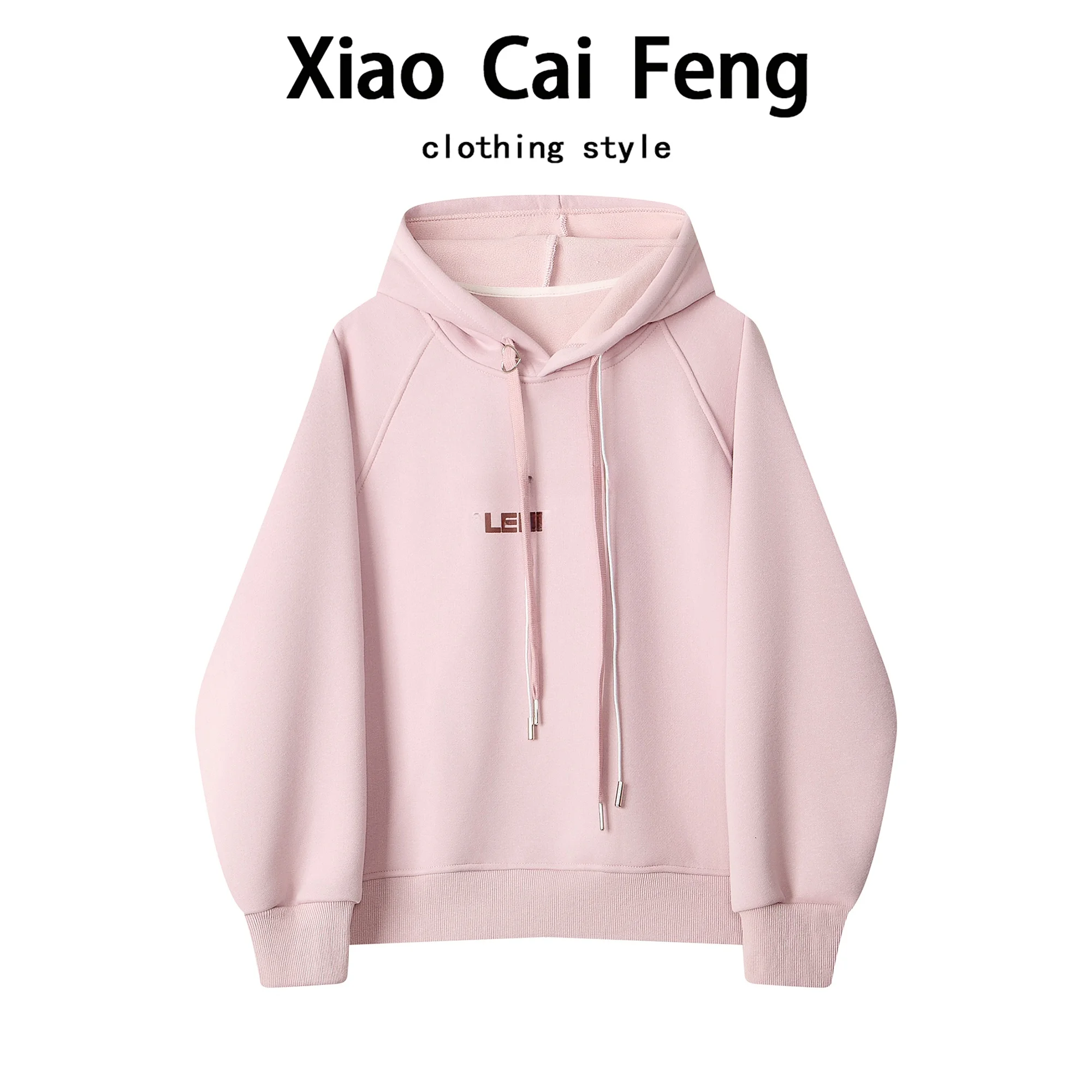 

Women's Faion Hooded Sweatirt Dstring Fce Lined Loose Slimming Outerwear Top Winter Warm ort Sve Long Sve