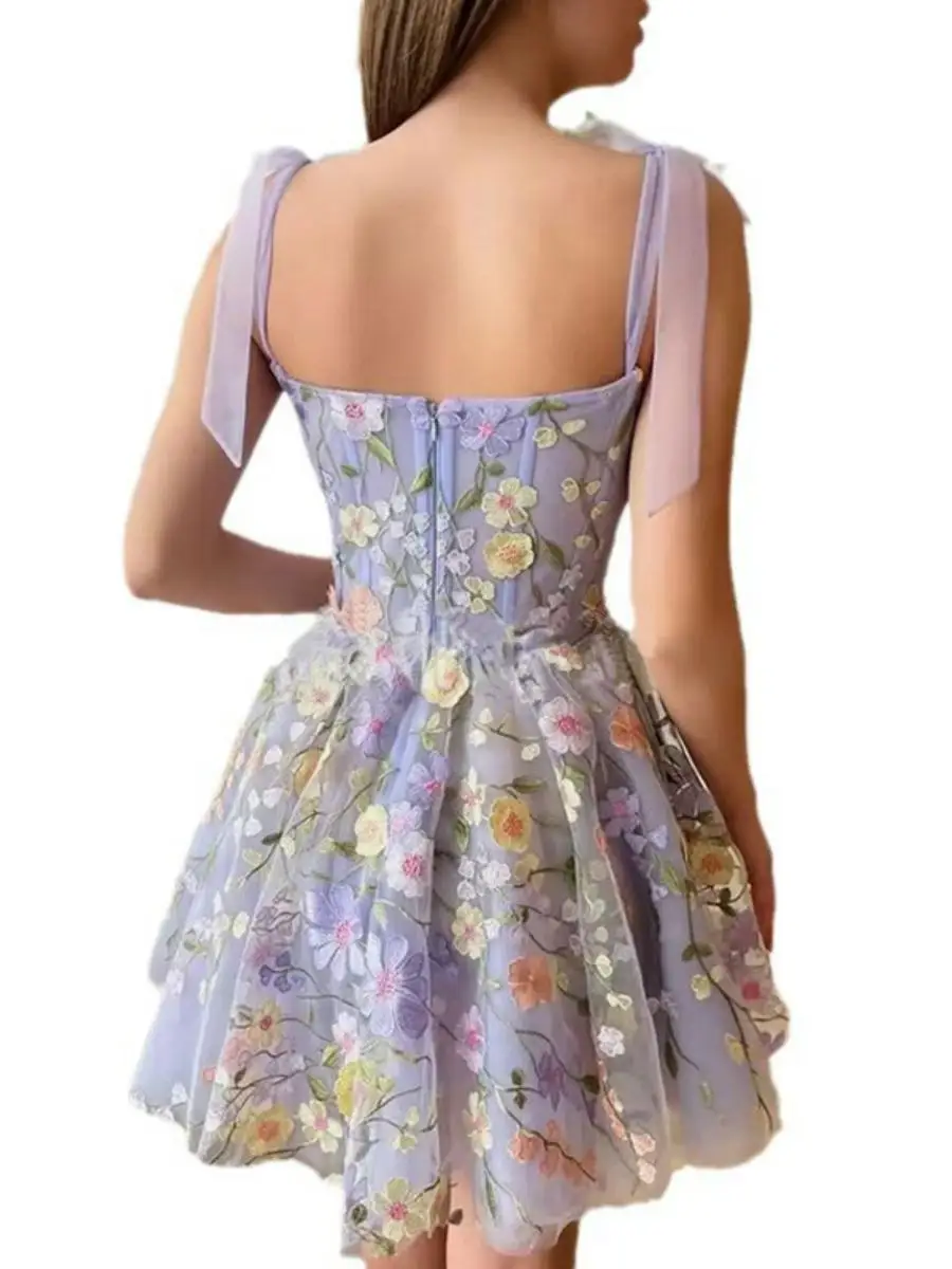 Sexy Faionable ricamato cinturino fiore 3D Dr Direct Ss abbigliamento donna gonna ort Sle Par Dr senza Sve