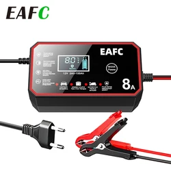 12V 8A Smart Battery Charger LCD Automatic Pulse Repair Charge for Car Motorcycle Battery Charger Lead-Acid Battery