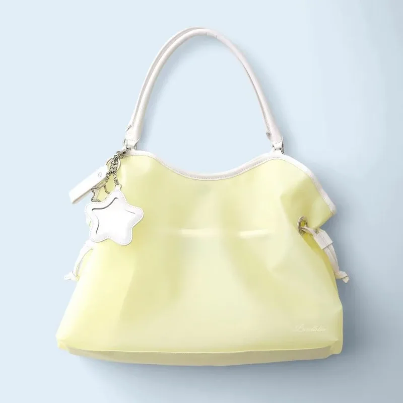 2026 Summer New Korean Style Y2K Jelly Tote Bag Large Capacity Transparent Drawstring Single Shoulder Bag For Commute image 4