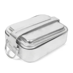 Outdoor Mess Tin Kit Aluminum Camping Cookware Set Lunch Box Food Container with Lid for Camping Hiking PicnicBackpacking