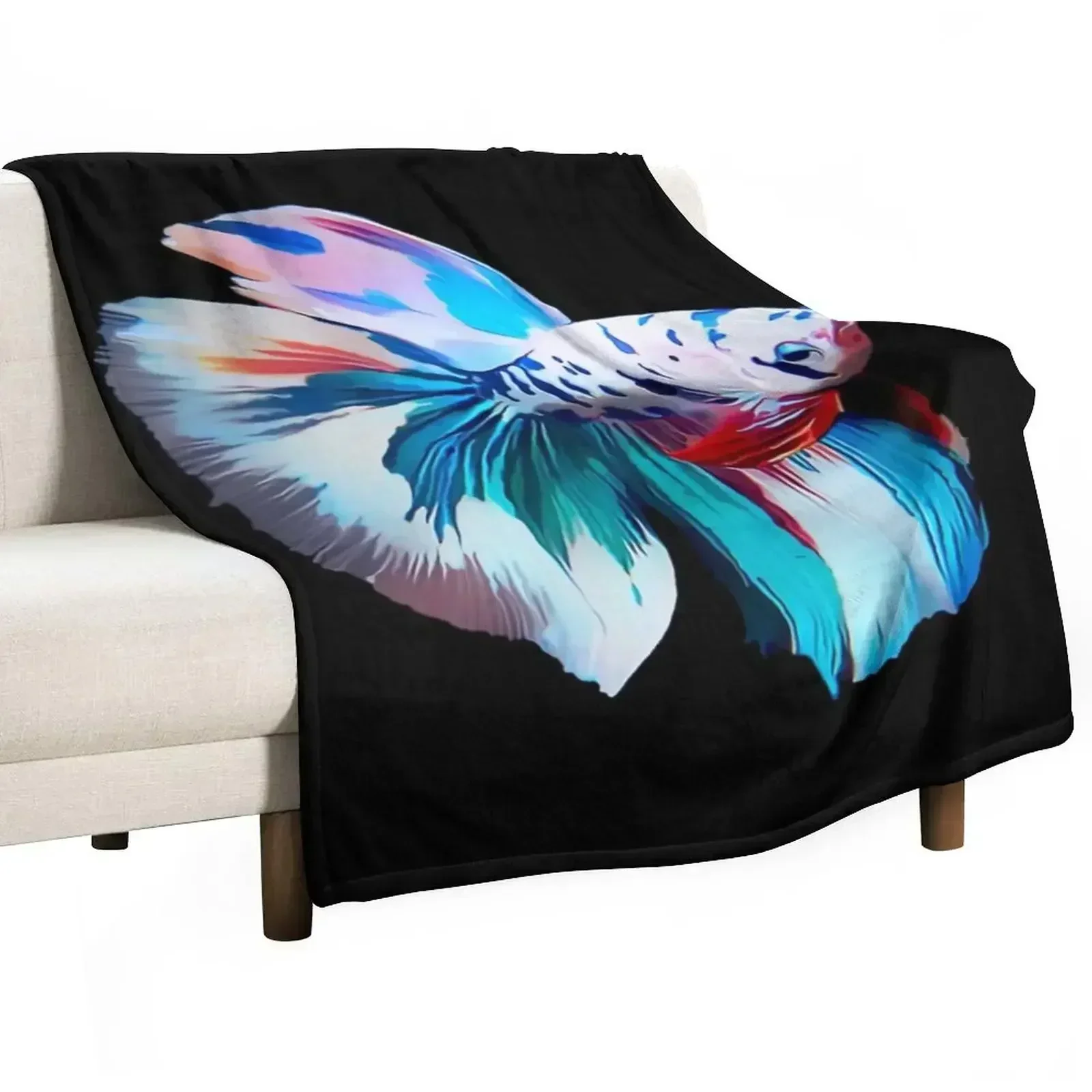 Betta Fish Throw Blanket Sofa Throw Cute Plaid Blankets