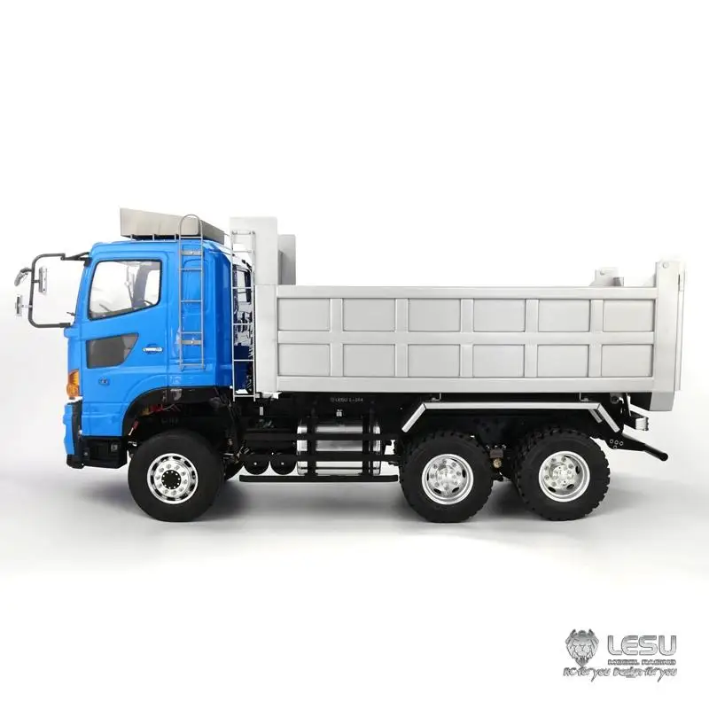 1/14 Simulation LESU truck 6X6 high torque hydraulic dump truck Chinese wind metal dump truck model