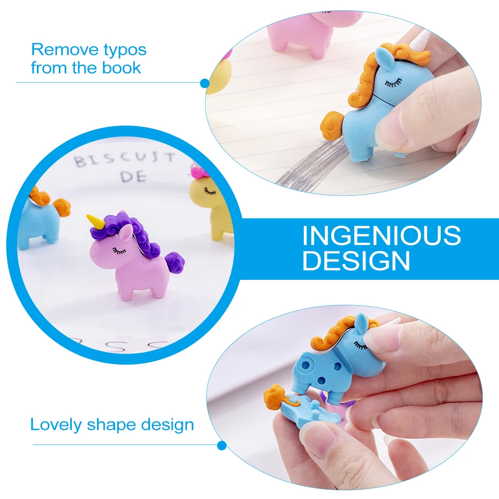 

16 Pcs Erasers Cute Kids Cartoon Safe Practical Rubber School Students Stationery Kindergarten Prize Mini Size Creative