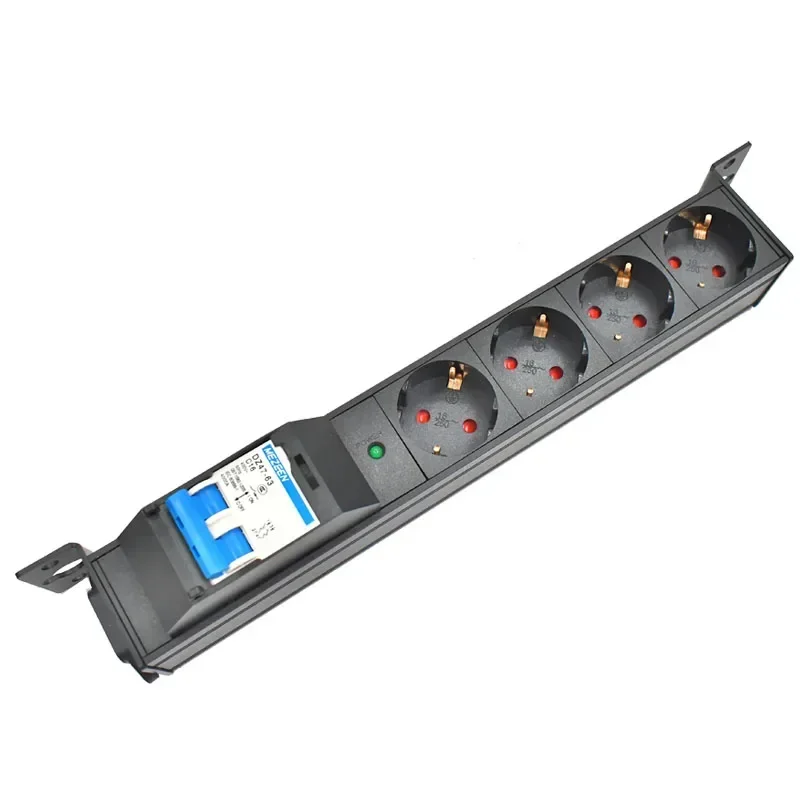 

Aluminium alloy PDU power strip Shadow storage socket C14 port Power Distribution Unit Air Switch EU Outlet Socket