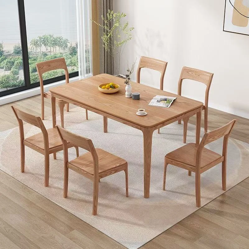 #Luxury Modern Minimalist Black Walnut Solid Wood Dining Table Set High End Home Furniture