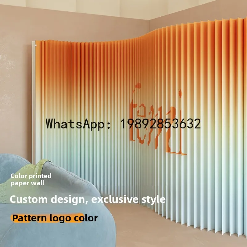 LYY Screen Partition Wedding Fake Wall Chinese Style Entrance Living Room Office Printed Color Pattern Customizable  Printing