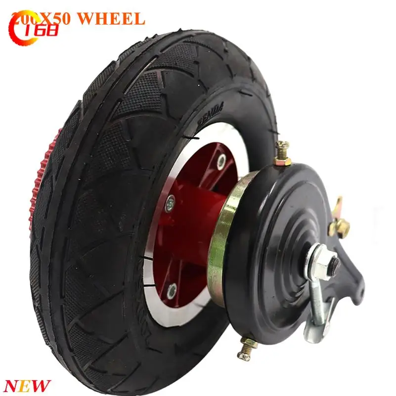 Red 200X50 wheels, aluminum alloy wheels, 8-inch electric scooter tires with wheels, 8-inch x2 solid wheels